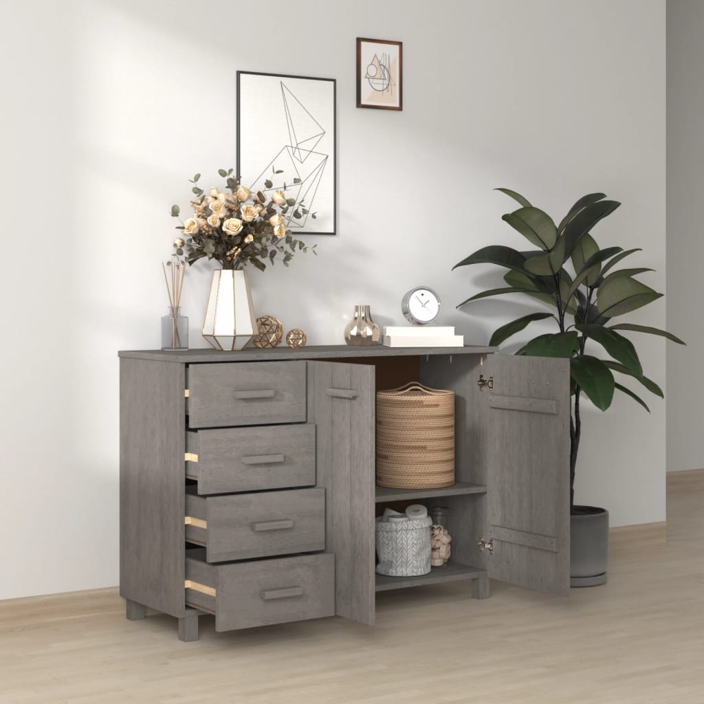 Skjenk HAMAR lysegrå 113x40x80 cm heltre furu