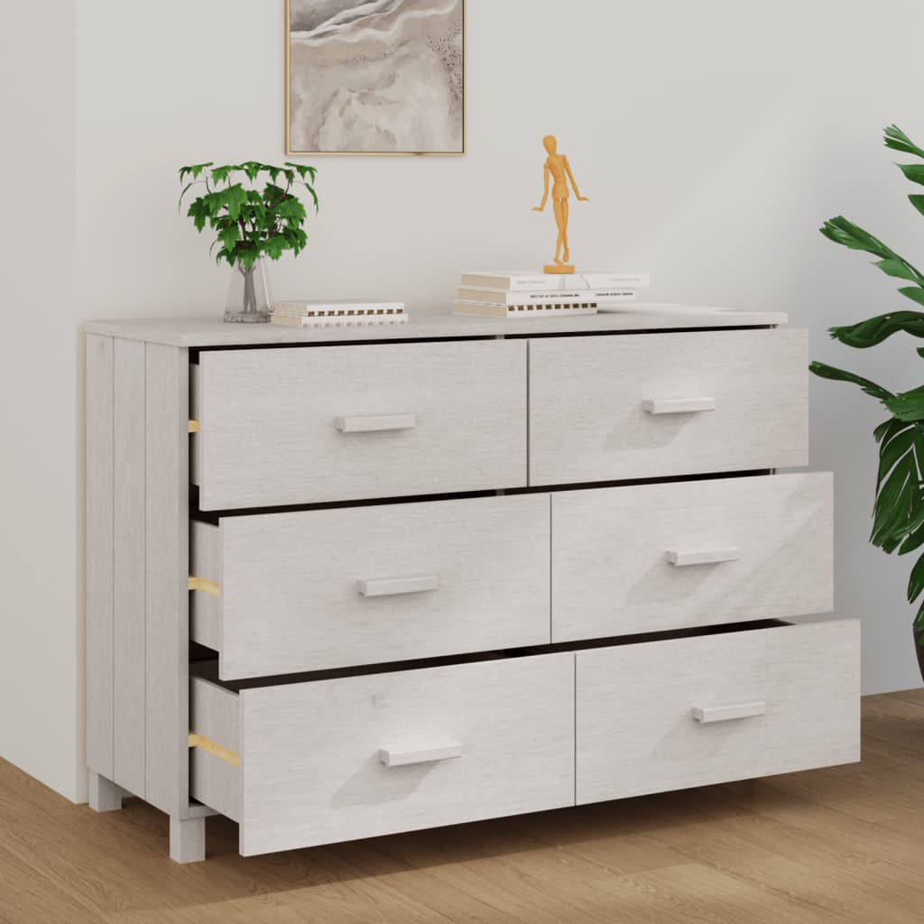 Skjenk HAMAR hvit 113x40x80 cm heltre furu