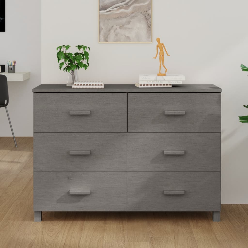 Skjenk HAMAR lysegrå 113x40x80 cm heltre furu