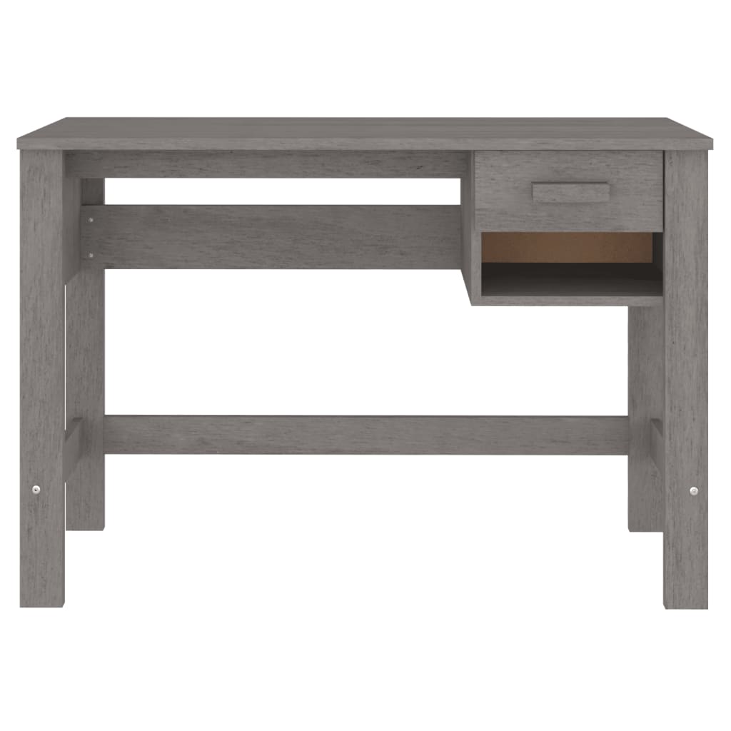 Skrivebord HAMAR lysegrå 110x40x75 cm heltre furu