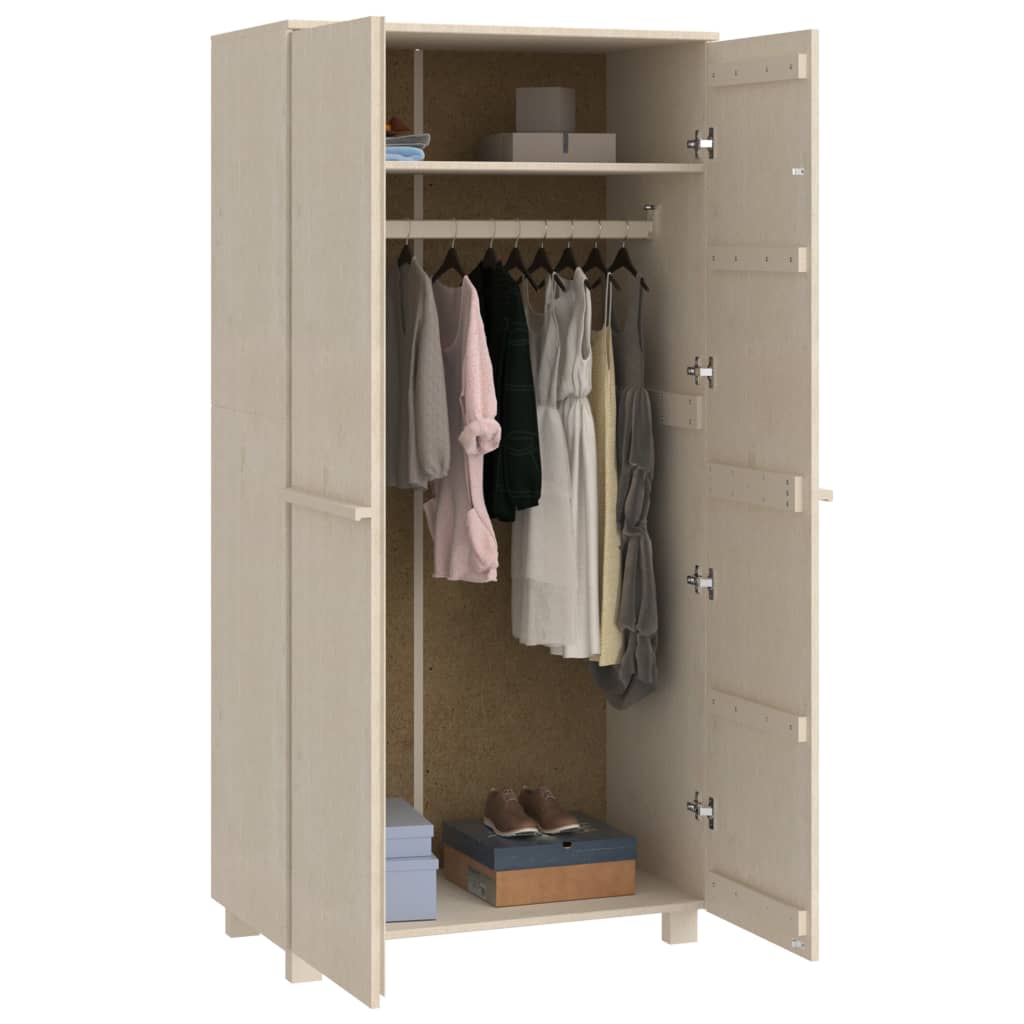 Garderobe HAMAR honningbrun 89x50x180 cm heltre furu