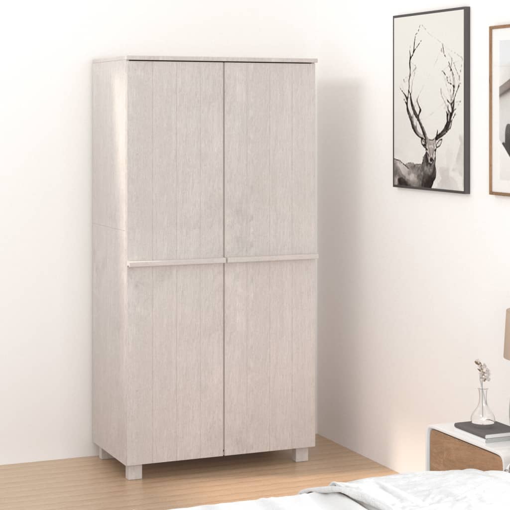 Garderobe HAMAR hvit 89x50x180 cm heltre furu