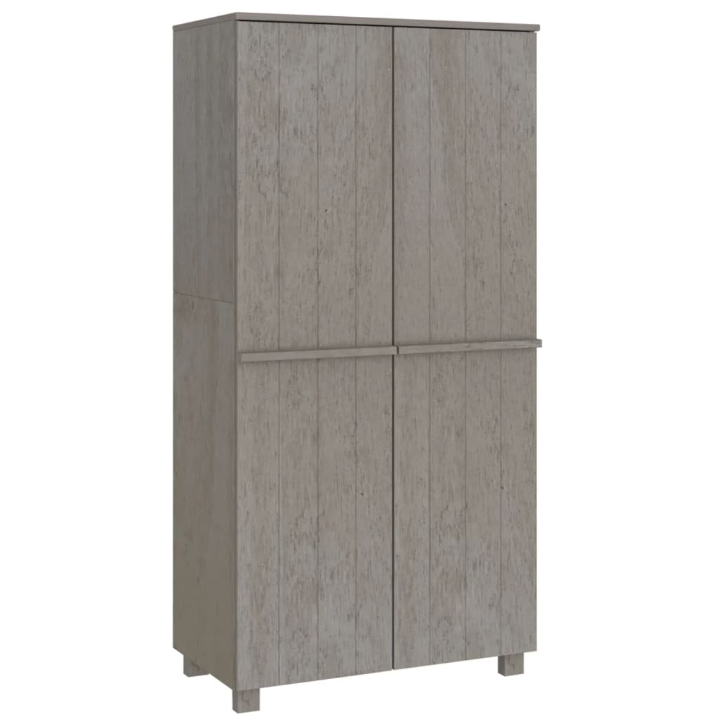Garderobe HAMAR lysegrå 89x50x180 cm heltre furu