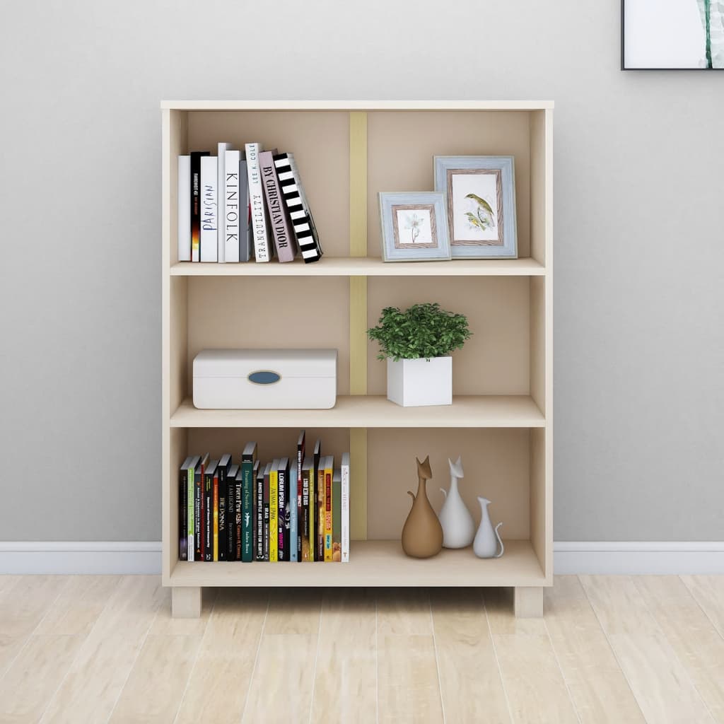 Bokhylle HAMAR honningbrun 85x35x112 cm heltre furu