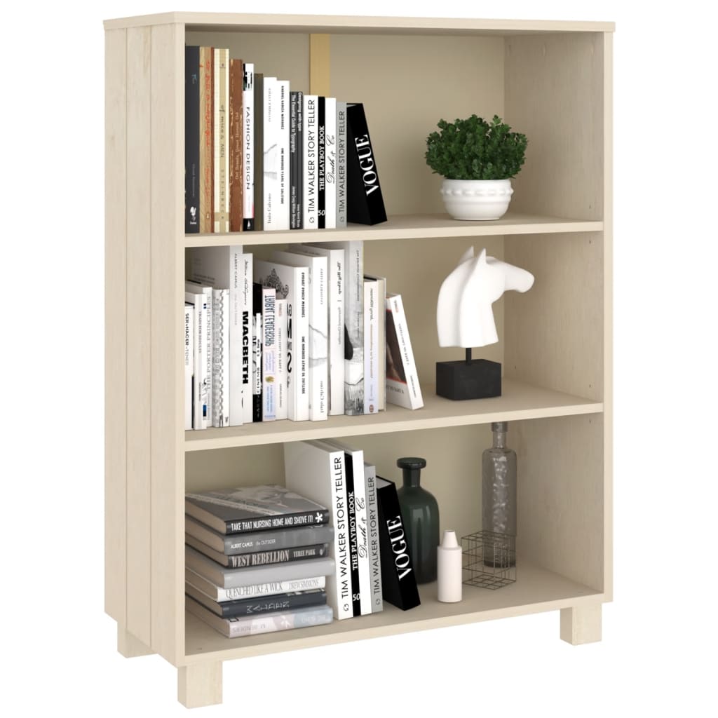 Bokhylle HAMAR honningbrun 85x35x112 cm heltre furu