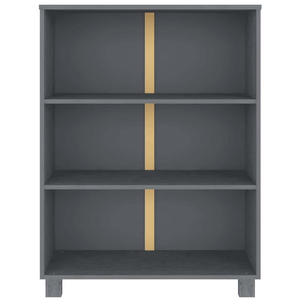 Bokhylle HAMAR mørkegrå 85x35x112 cm heltre furu