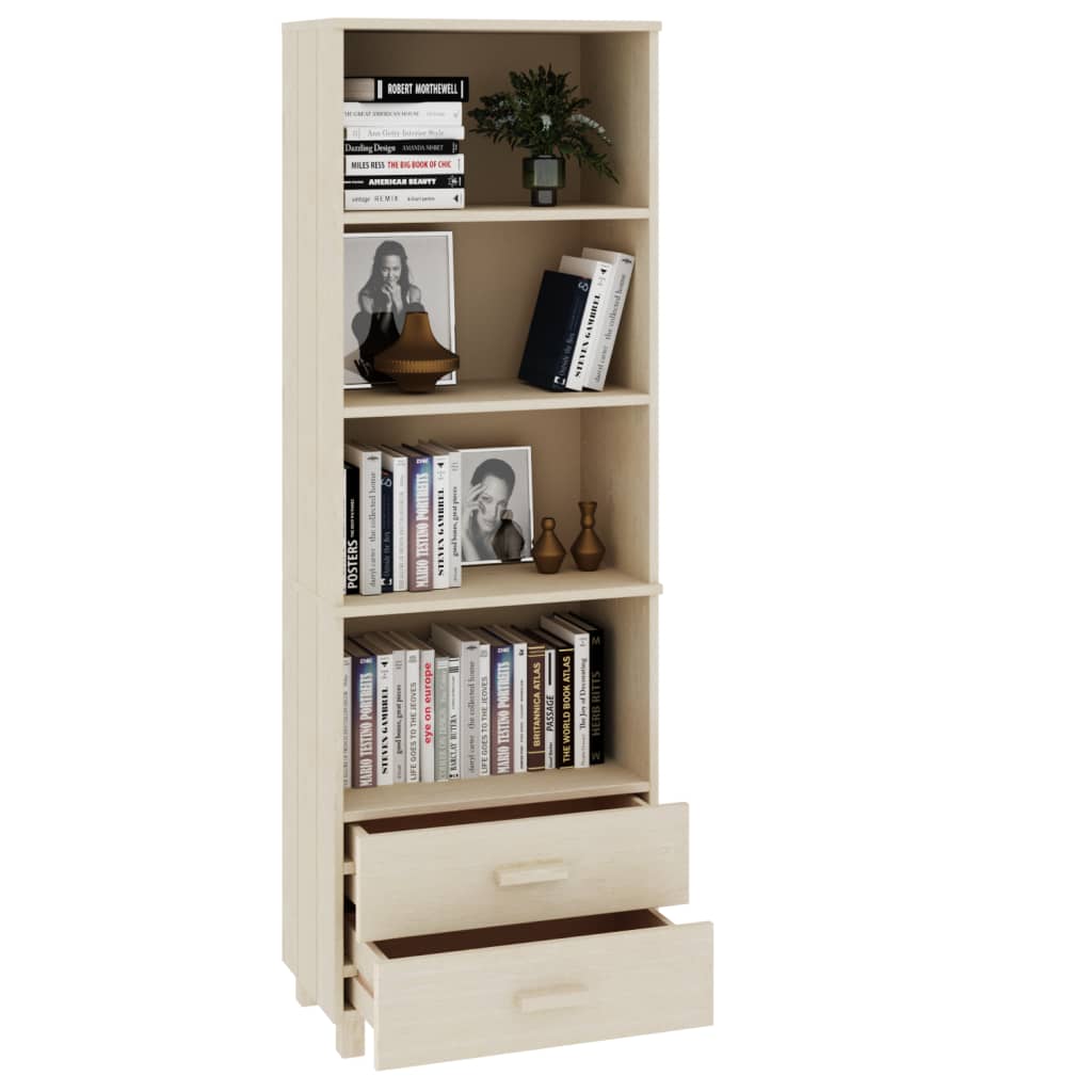 Highboard HAMAR honningbrun 60x35x180 cm heltre furu