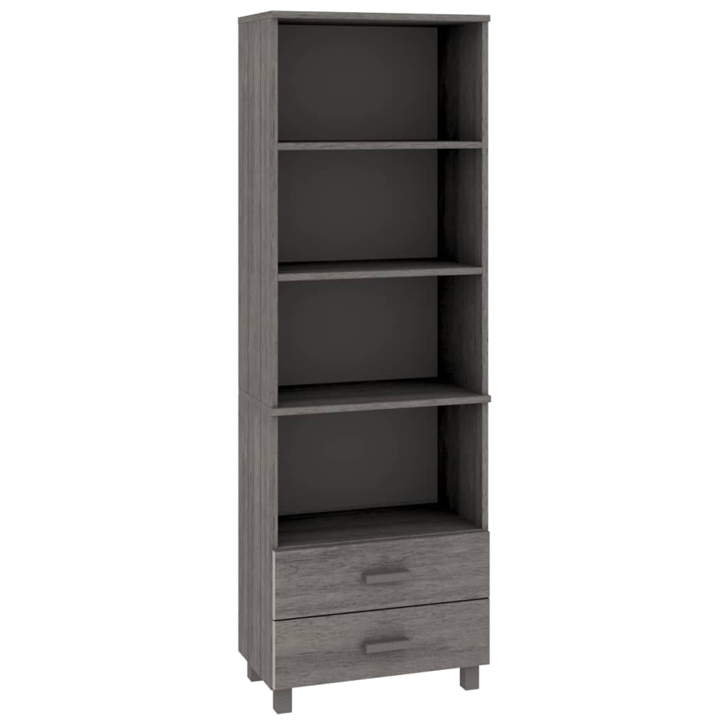 Highboard HAMAR lysegrå 60x35x180 cm heltre furu