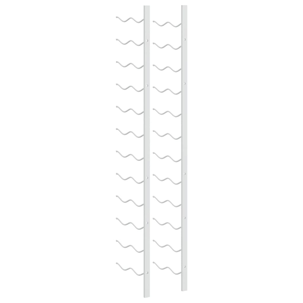 Veggmontert vinstativ for 24 flasker 2 stk hvit jern