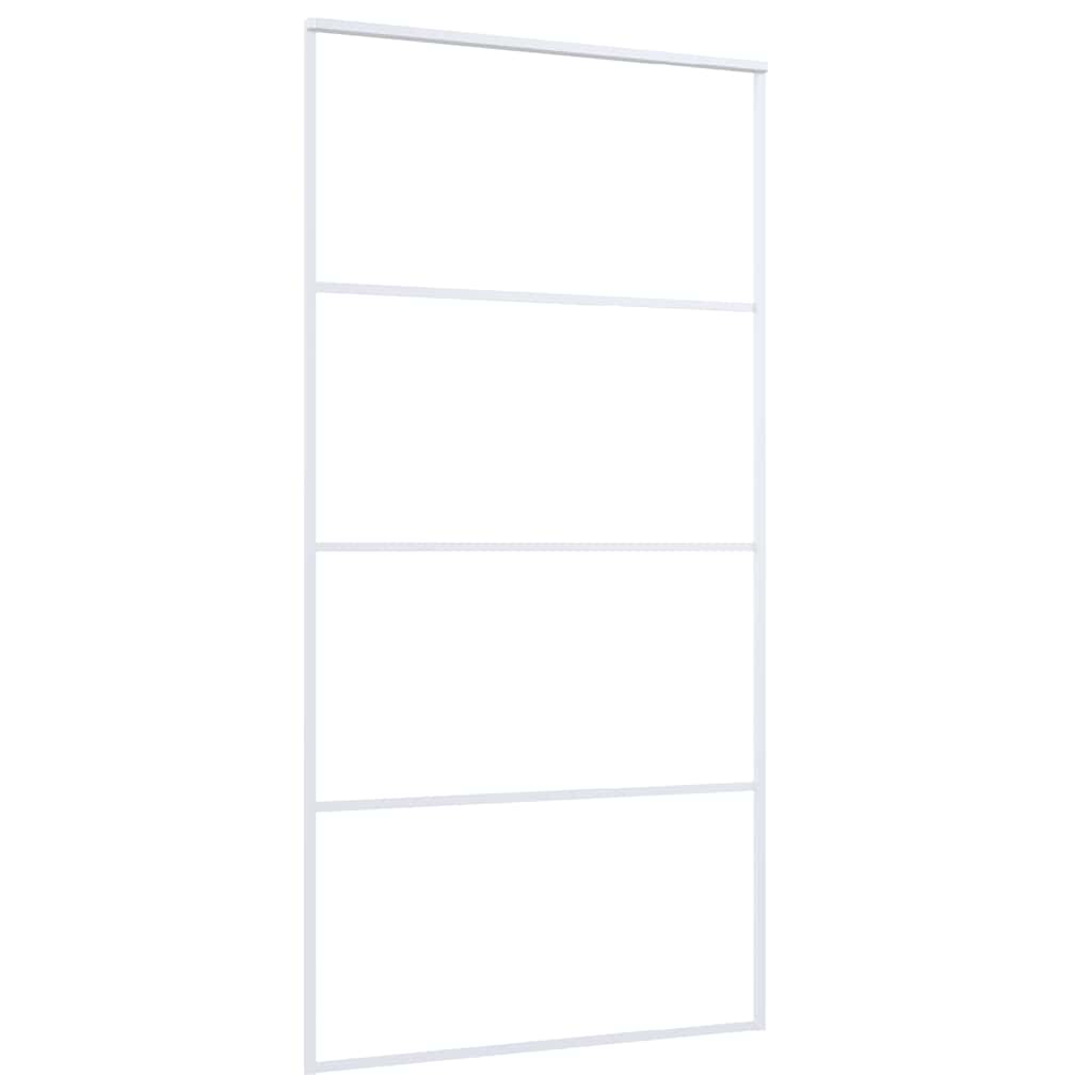 Skyvedør frostet ESG-glass og aluminium 102,5x205 cm hvit