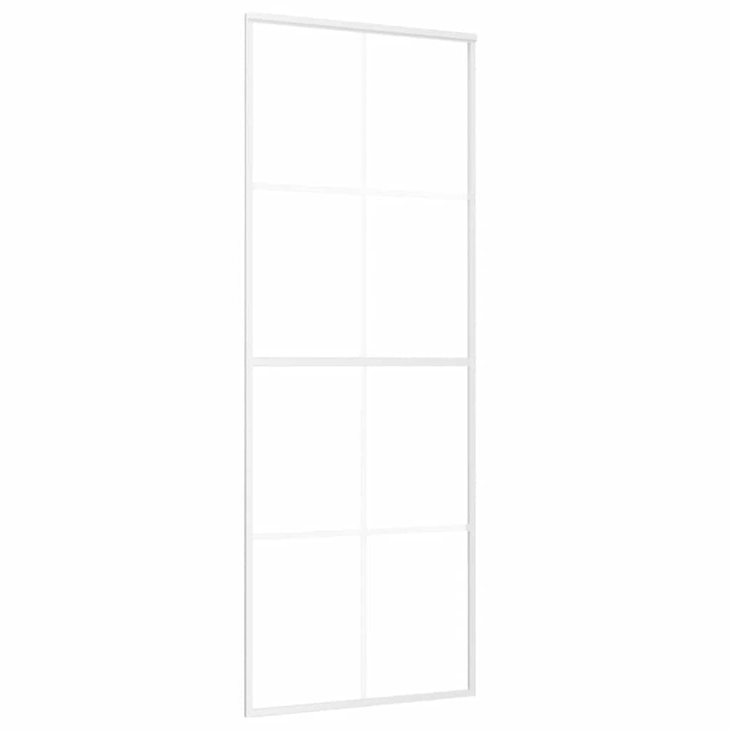 Skyvedør ESG-glass og aluminium 76x205 cm hvit