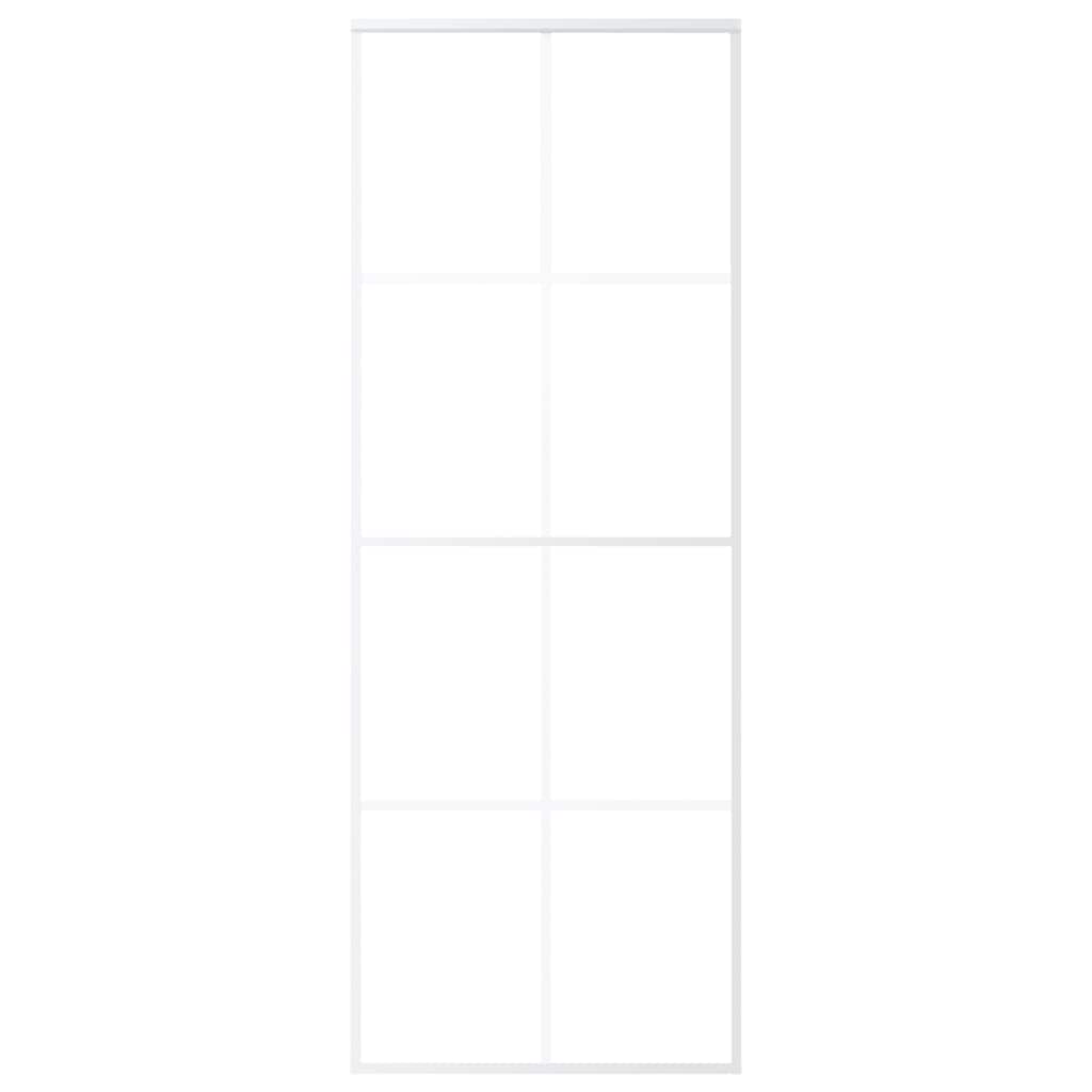 Skyvedør frostet ESG-glass og aluminium 76x205 cm hvit