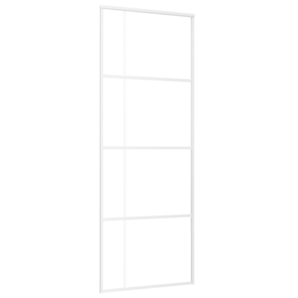 Skyvedør ESG-glass og aluminium 76x205 cm hvit
