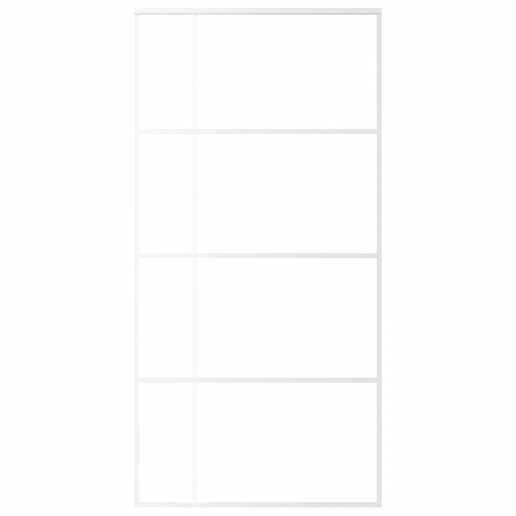 Skyvedør frostet ESG-glass og aluminium 102,5x205 cm hvit