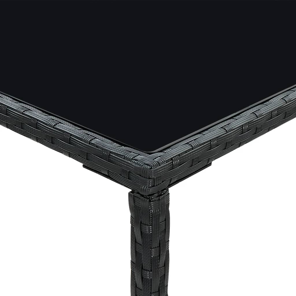 Barsett til hage med puter 5 deler polyrotting svart