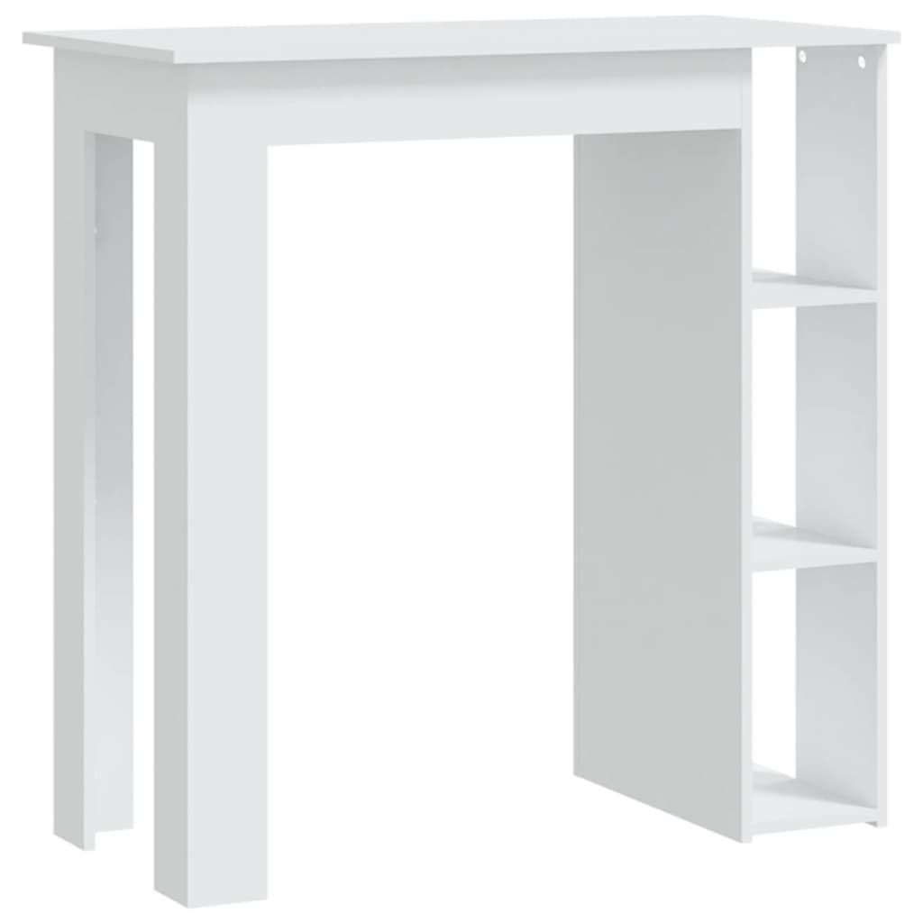 Barbord med hylle hvit 102x50x103,5 cm konstruert tre