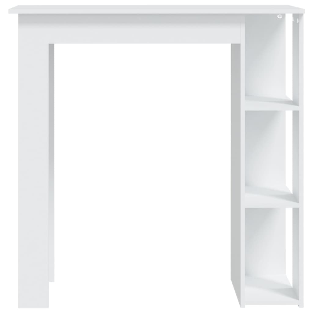 Barbord med hylle hvit 102x50x103,5 cm konstruert tre