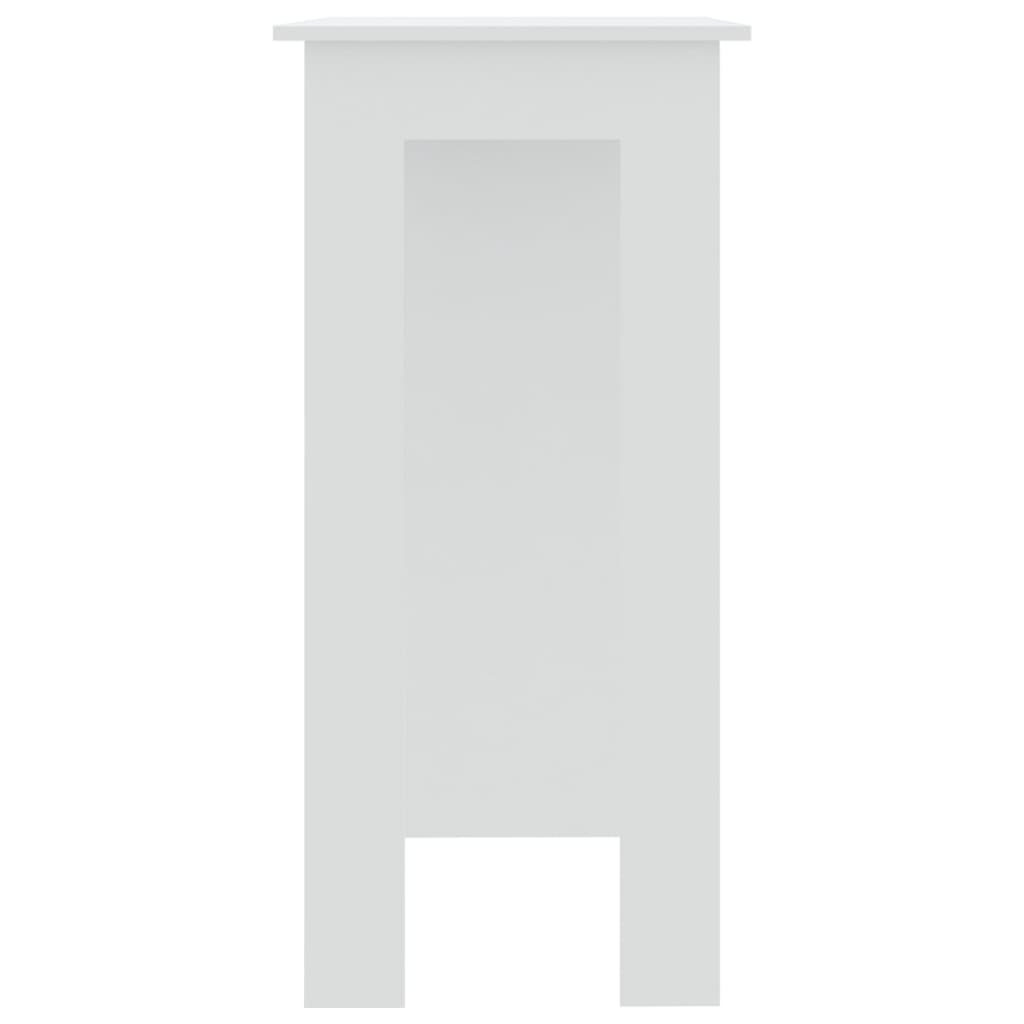 Barbord med hylle hvit 102x50x103,5 cm konstruert tre