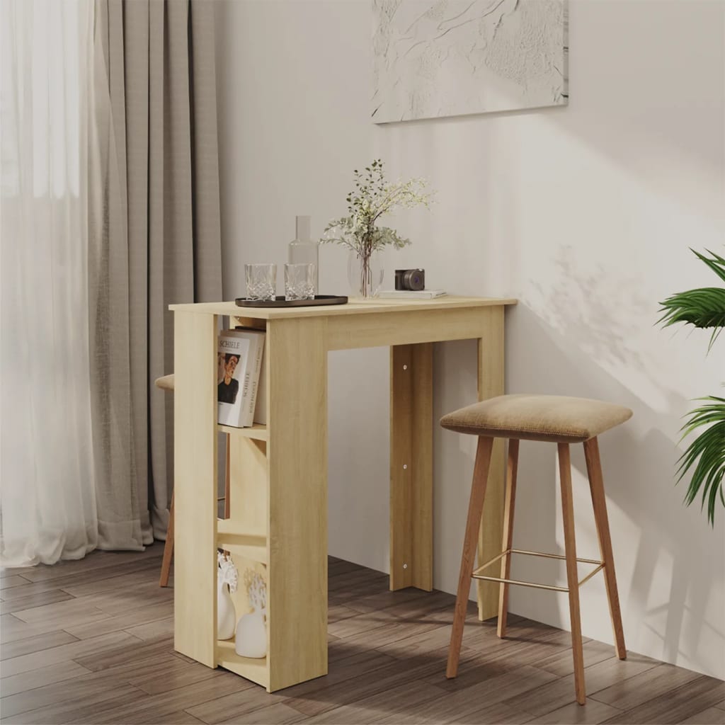 Barbord med hylle sonoma eik 102x50x103,5 cm konstruert tre