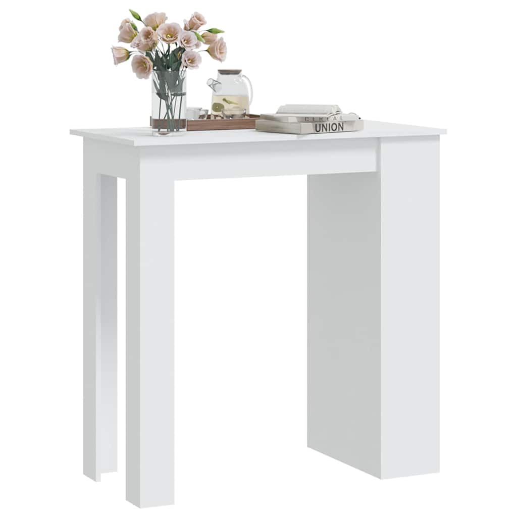 Barbord med oppbevaring hvit 102x50x103,5 cm konstruert tre