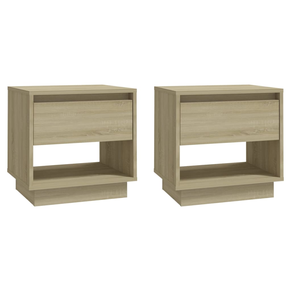 Nattbord 2 stk sonoma eik 45x34x44 cm konstruert tre