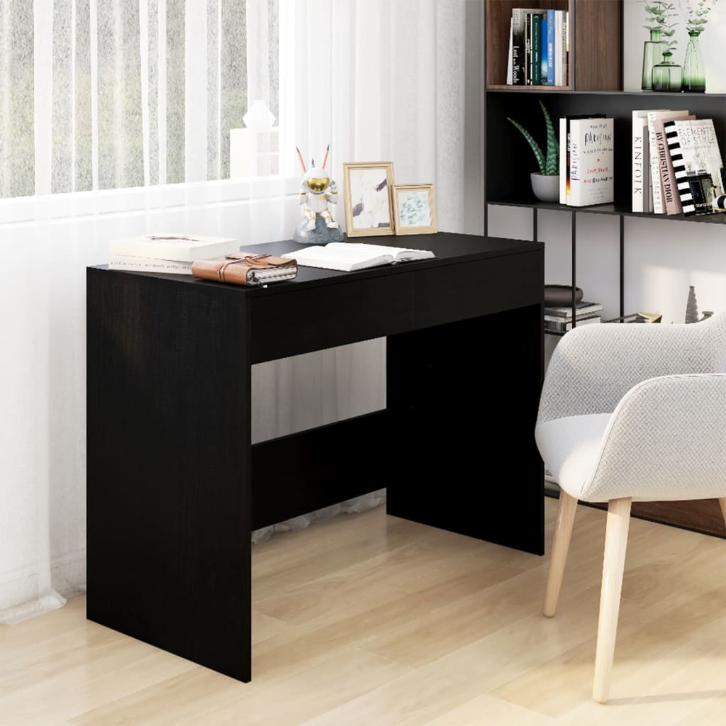 Skrivebord svart 101x50x76,5 cm konstruert tre