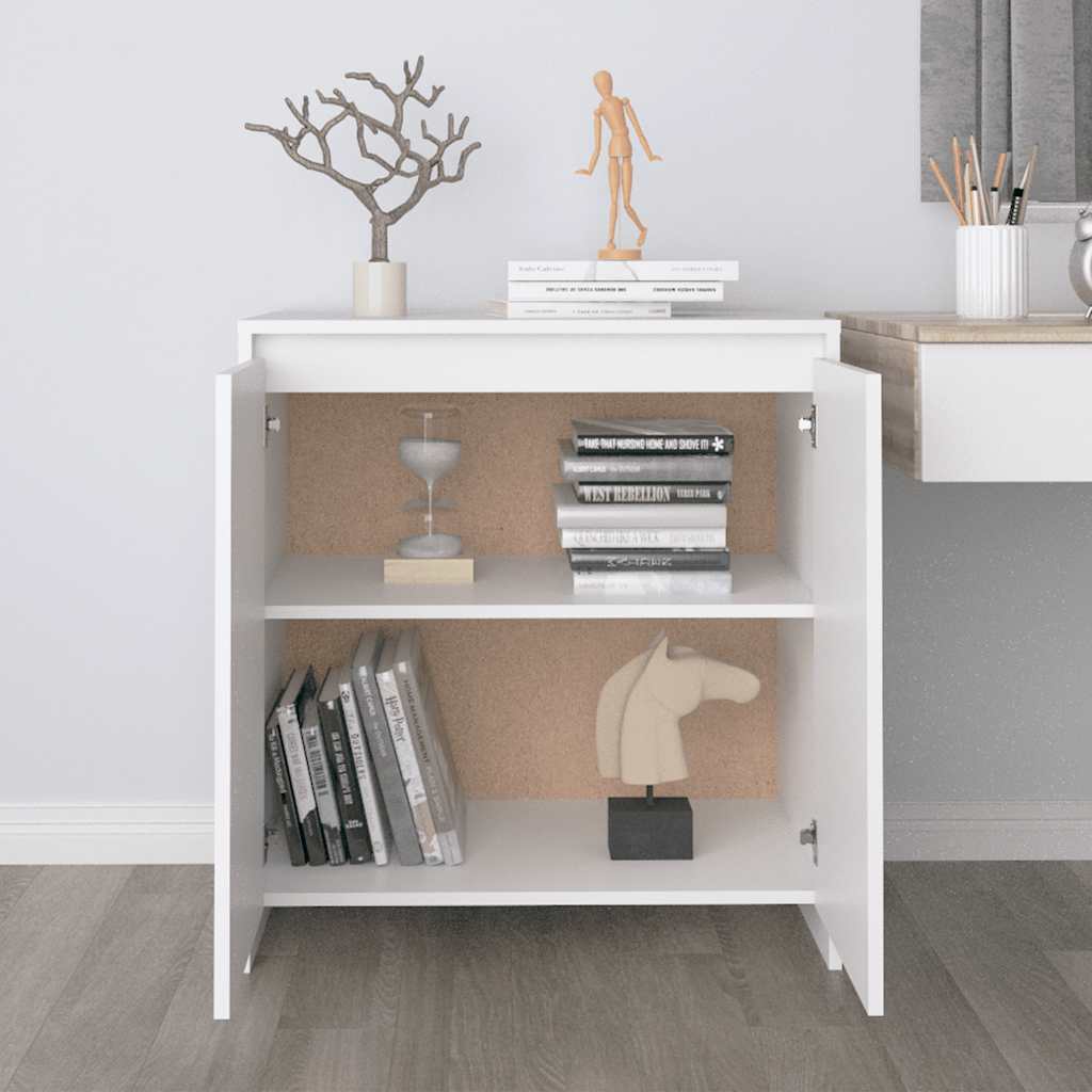 Skjenk hvit 70x41x75 cm konstruert tre