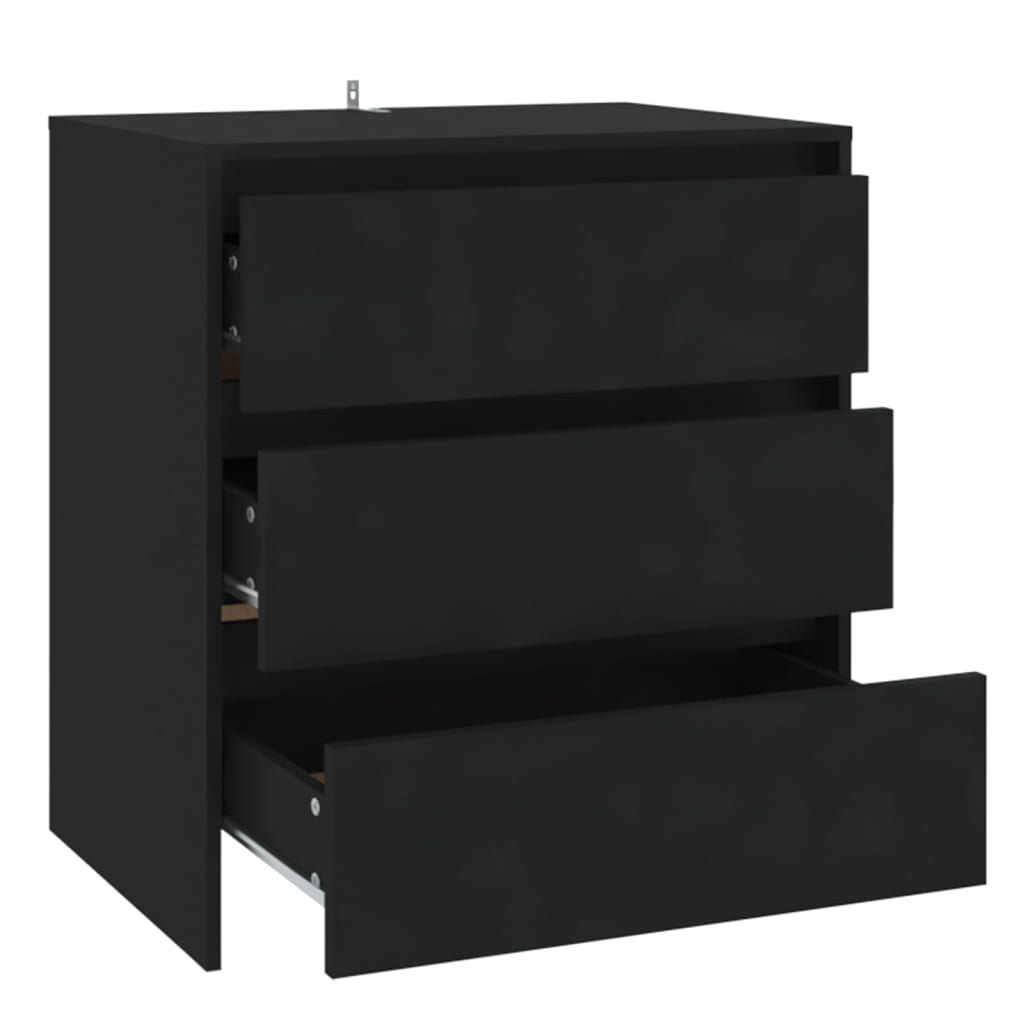 Skjenk svart 70x41x75 cm konstruert tre