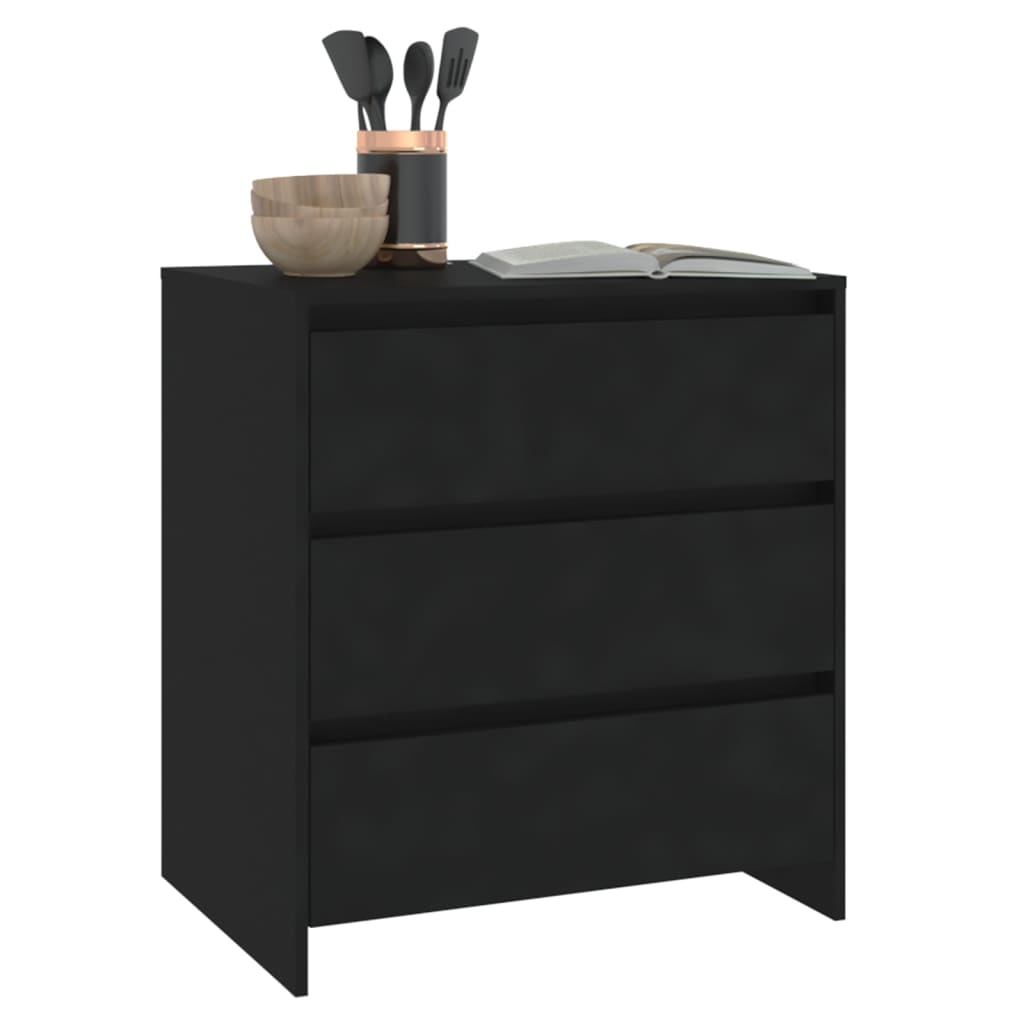 Skjenk svart 70x41x75 cm konstruert tre