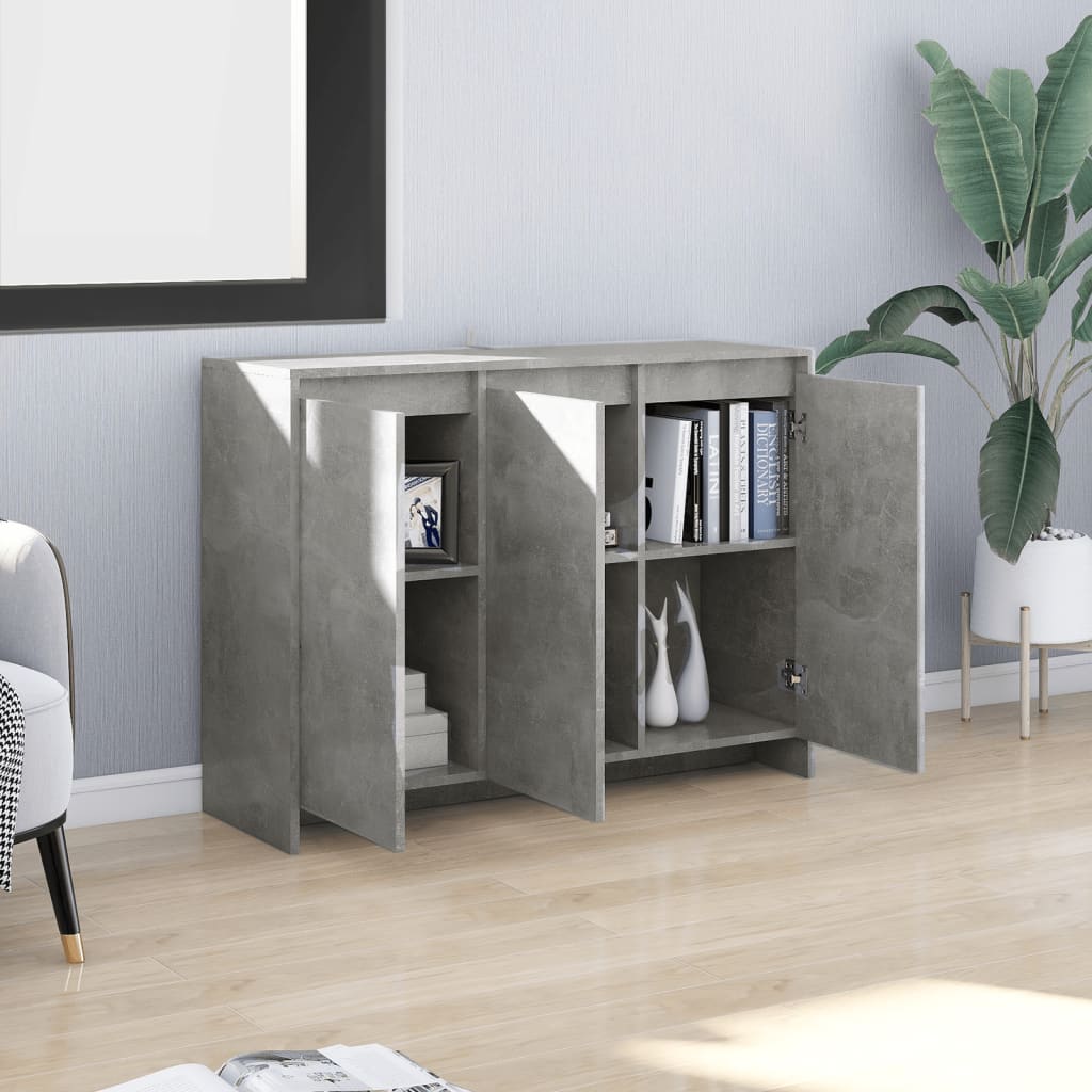 Skjenk betonggrå 102x33x75 cm konstruert tre