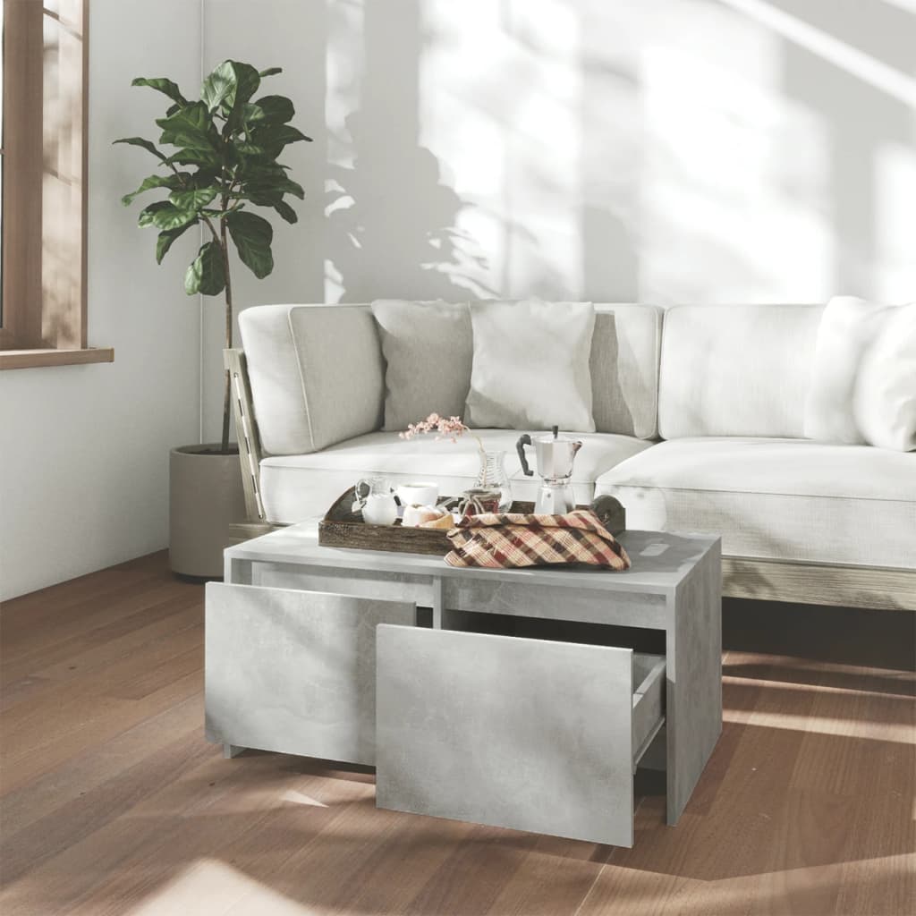 Salongbord betonggrå 90x50x41,5 cm konstruert tre