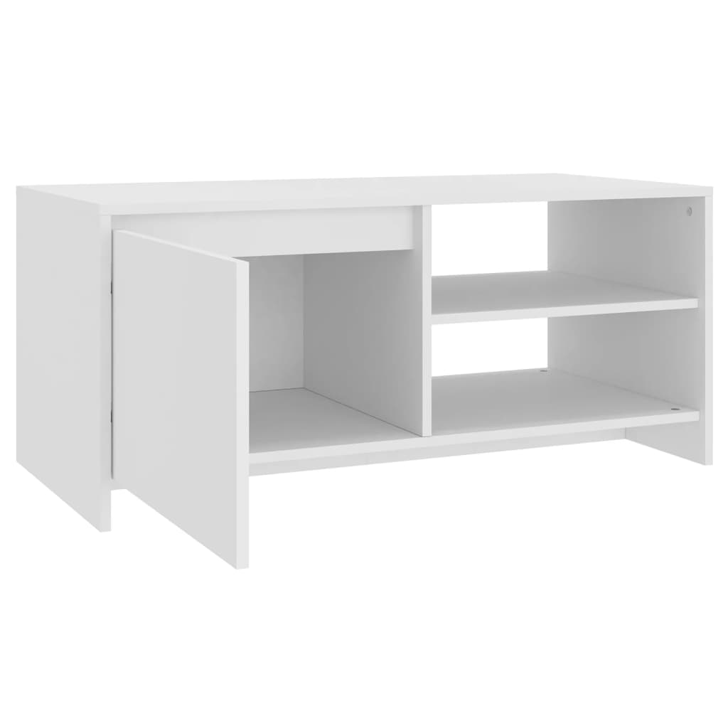 Salongbord hvit 102x50x45 cm konstruert tre