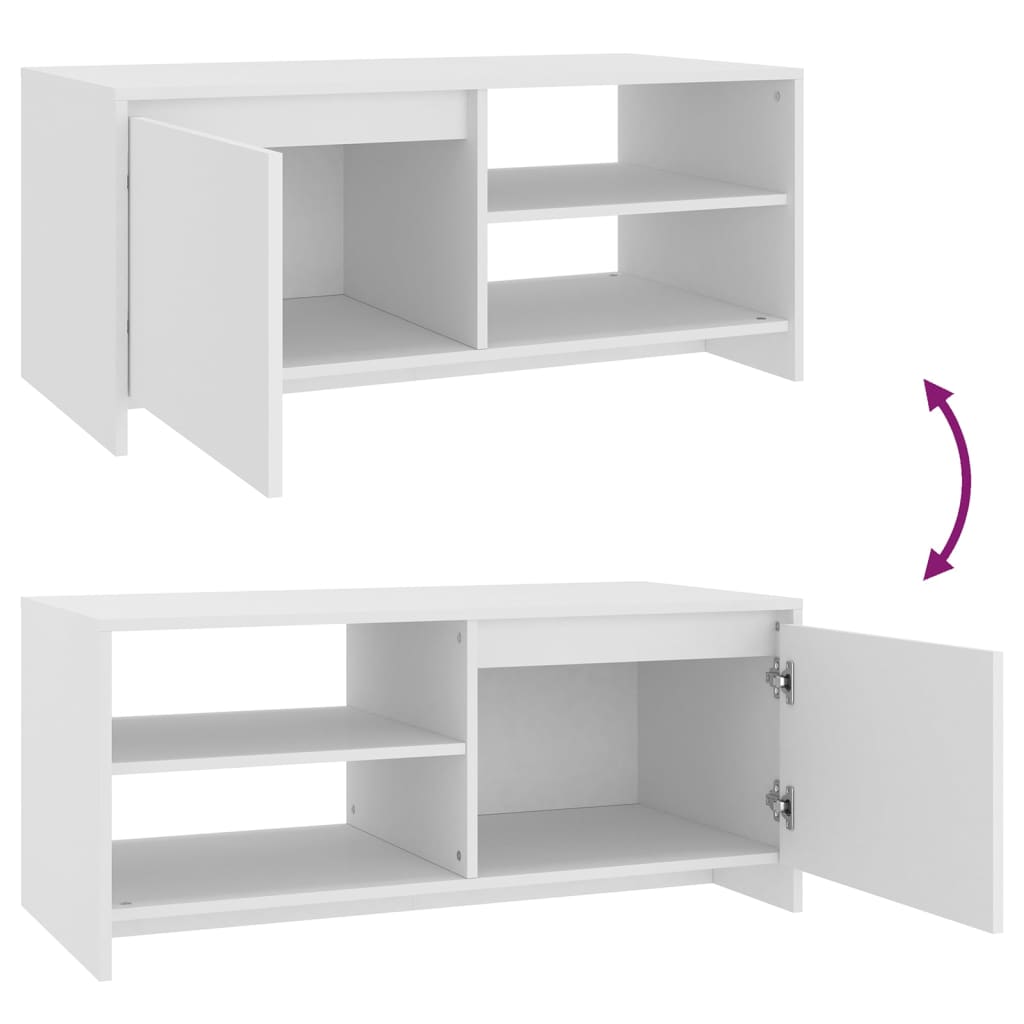 Salongbord hvit 102x50x45 cm konstruert tre