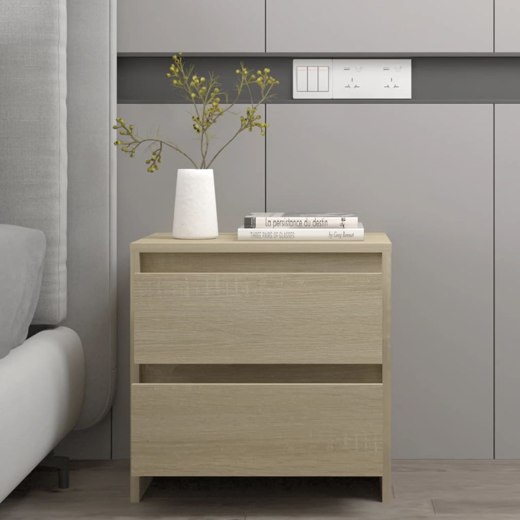 Nattbord 2 stk sonoma eik 45x34,5x44,5 cm konstruert tre