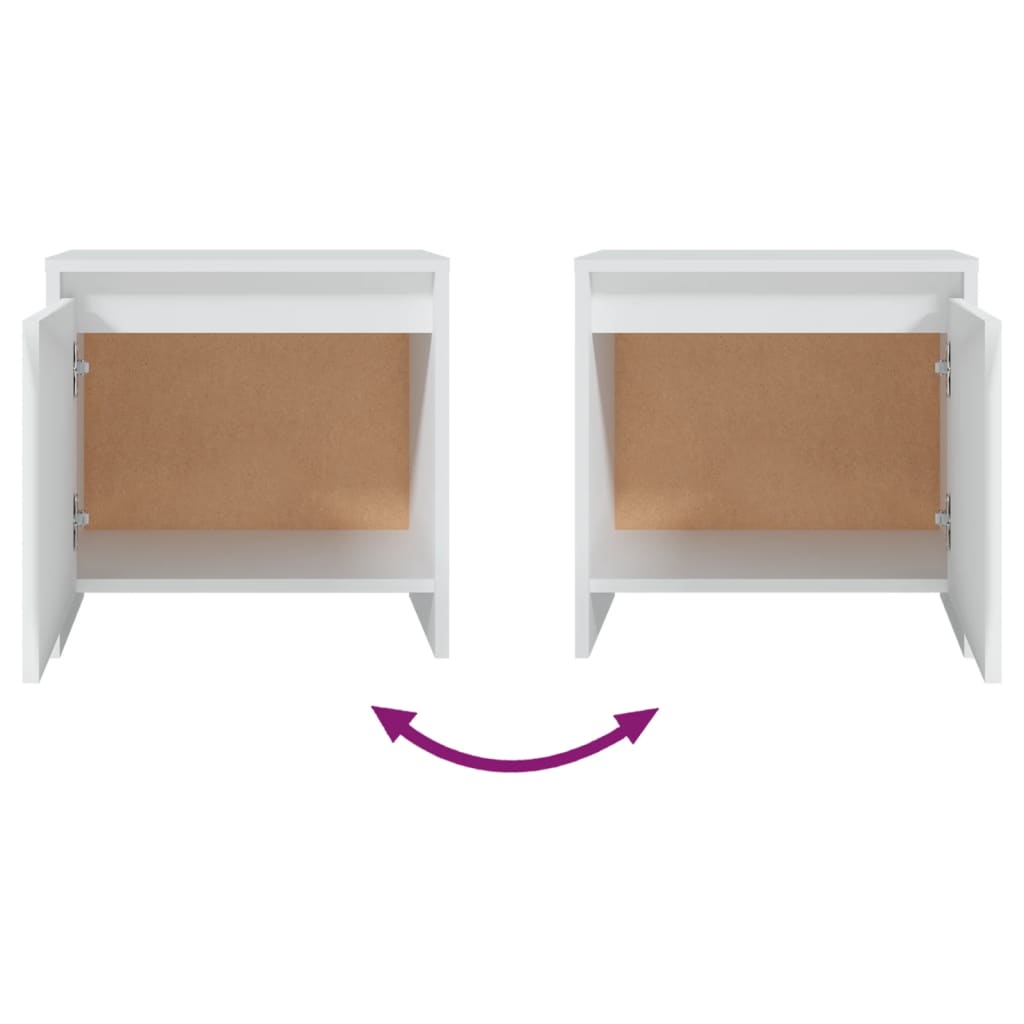Nattbord 2 stk hvit 45x34x44,5 cm konstruert tre