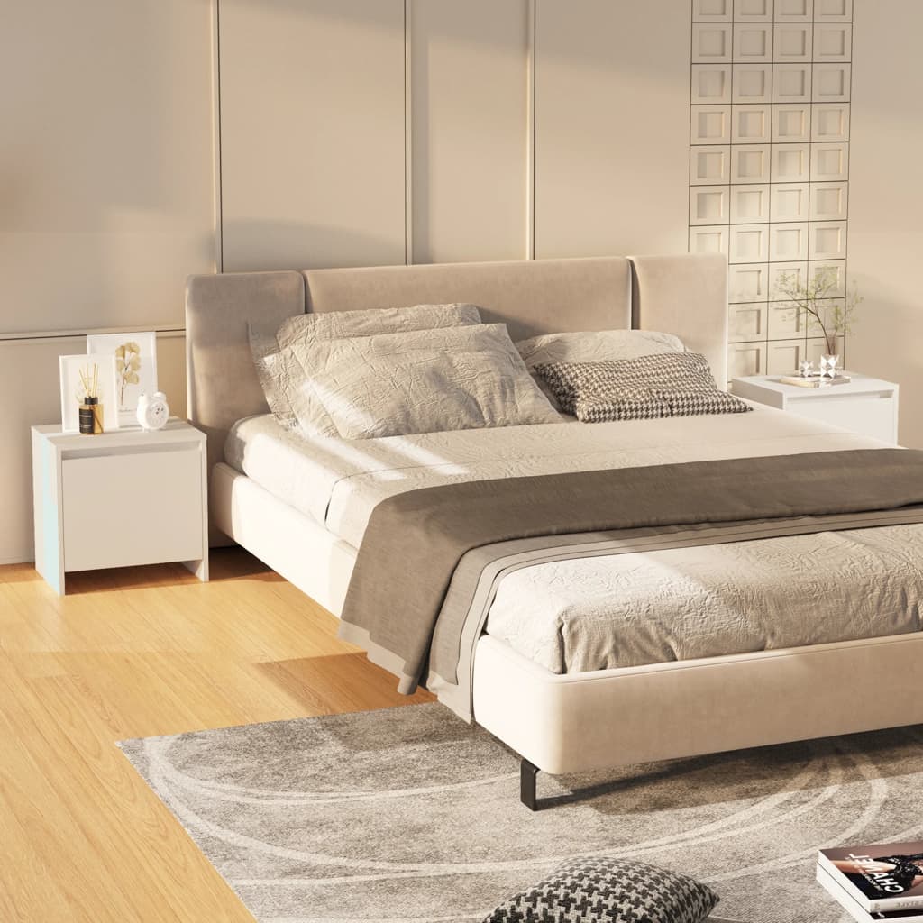 Nattbord 2 stk hvit 45x34x44,5 cm konstruert tre