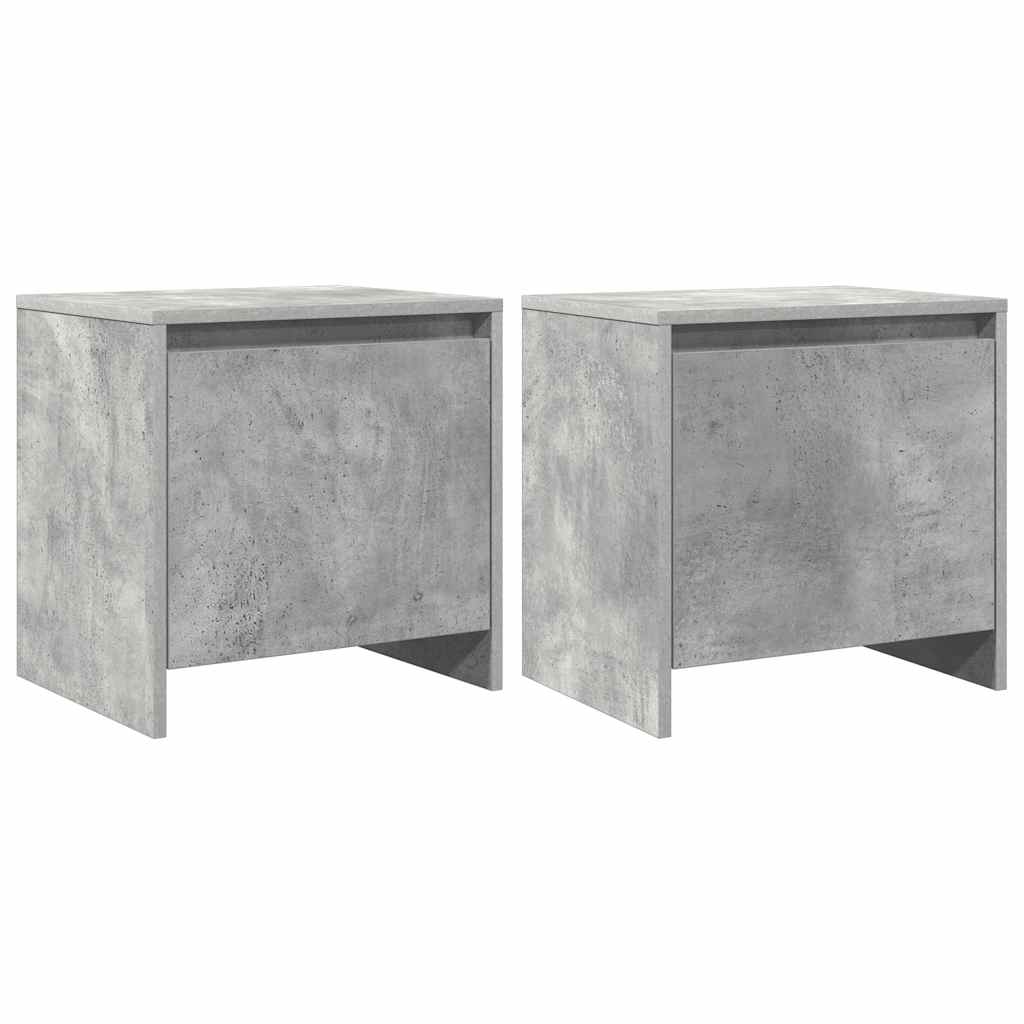 Nattbord 2 stk betonggrå 45x34x44,5 cm konstruert tre
