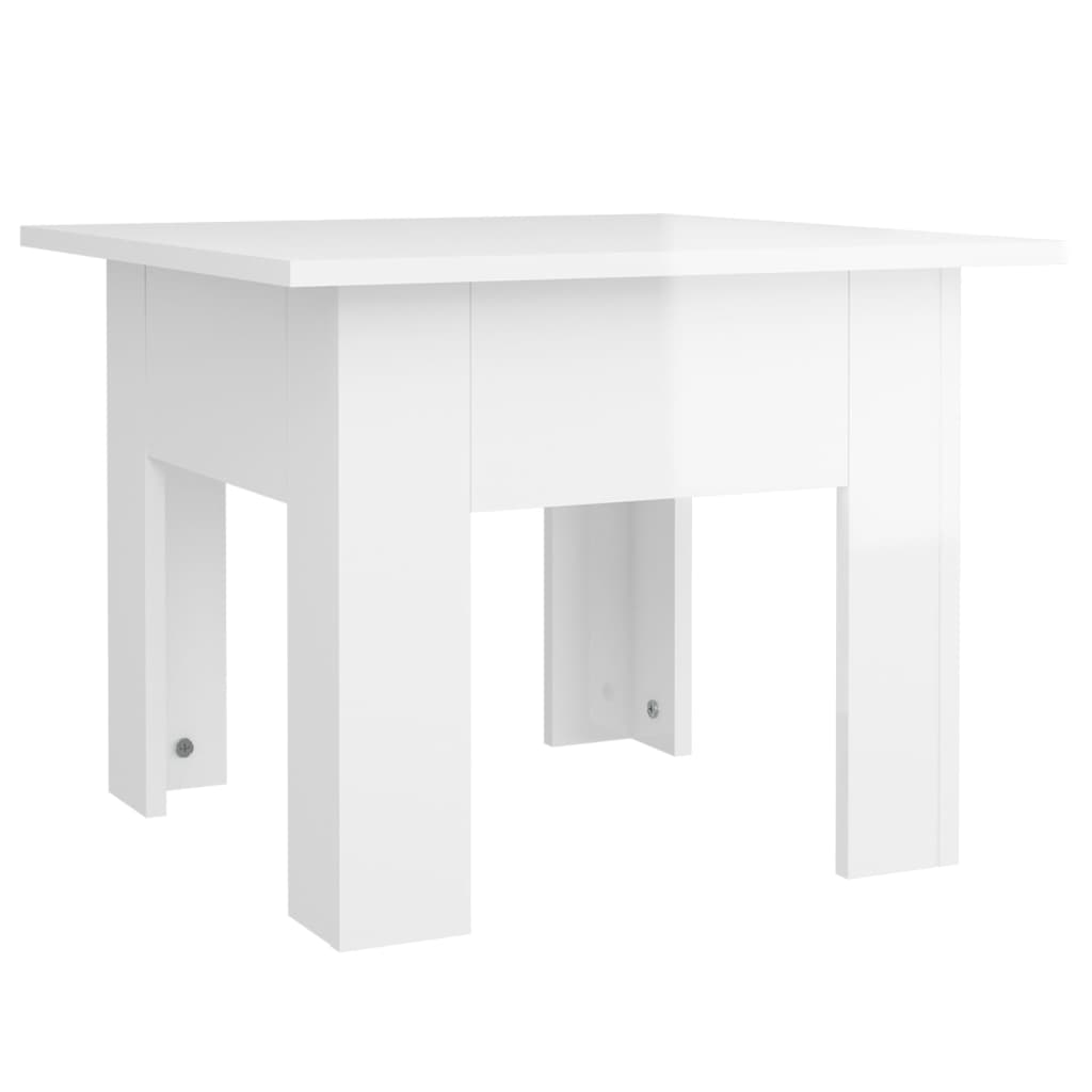 Salongbord høyglans hvit 55x55x42 cm konstruert tre