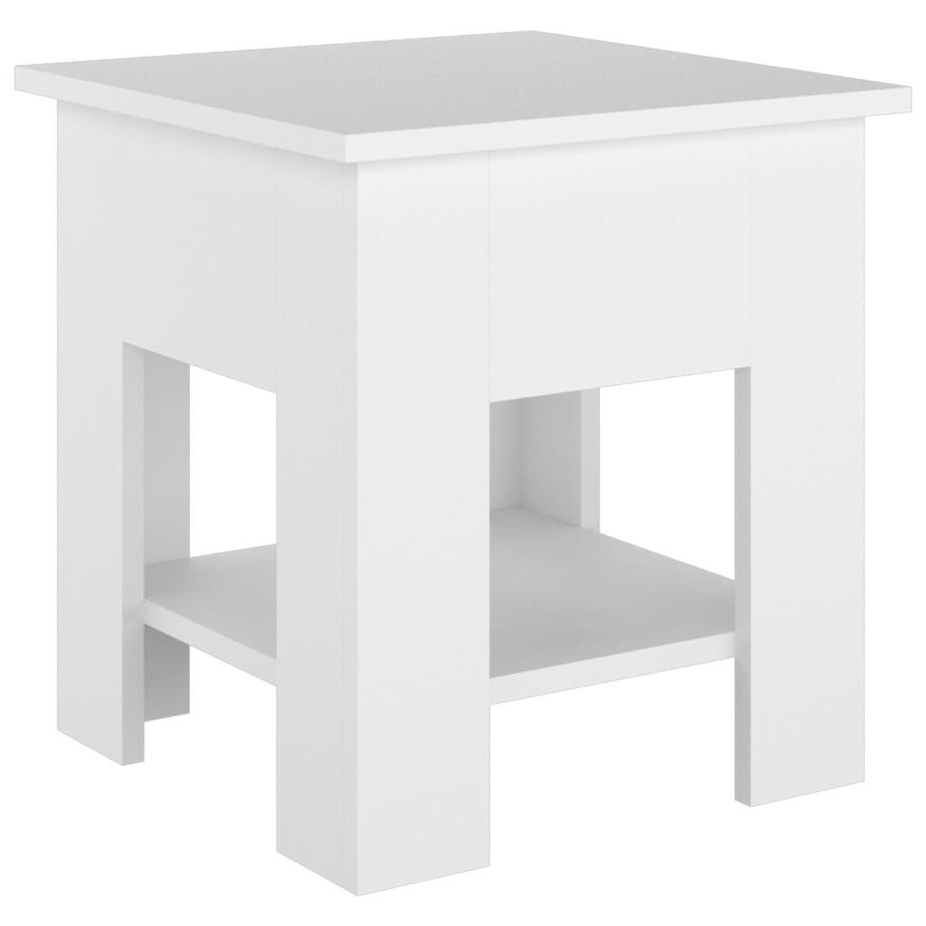 Salongbord hvit 40x40x42 cm konstruert tre