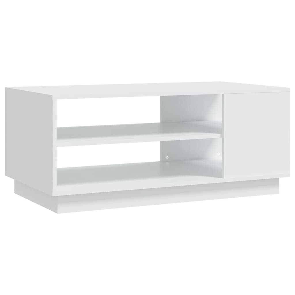 Salongbord hvit 102x55x43 cm konstruert tre