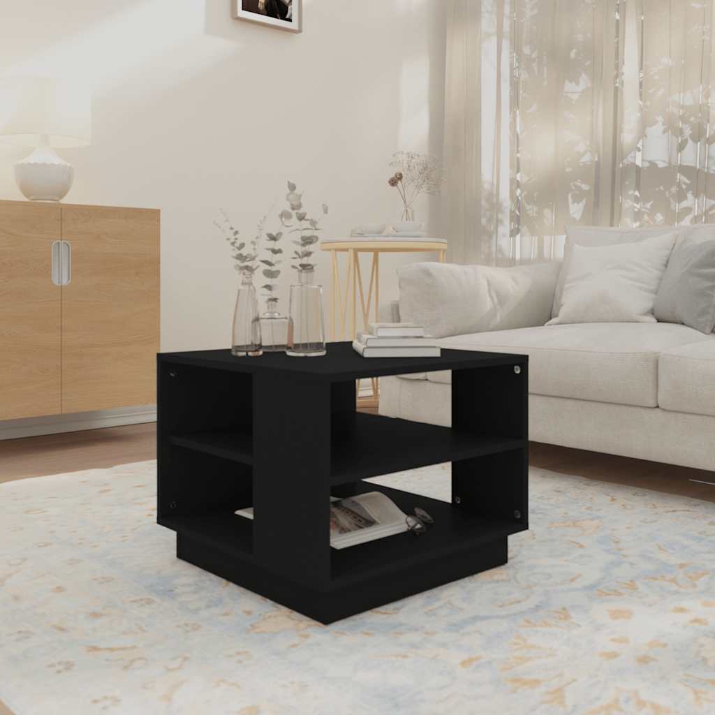 Salongbord svart 55x55x43 cm konstruert tre