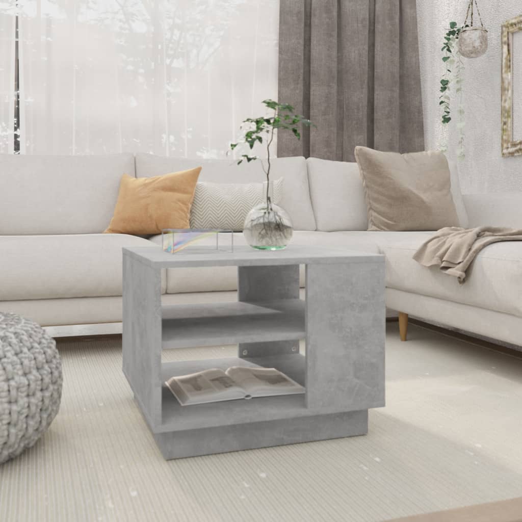 Salongbord betonggrå 55x55x43 cm konstruert tre