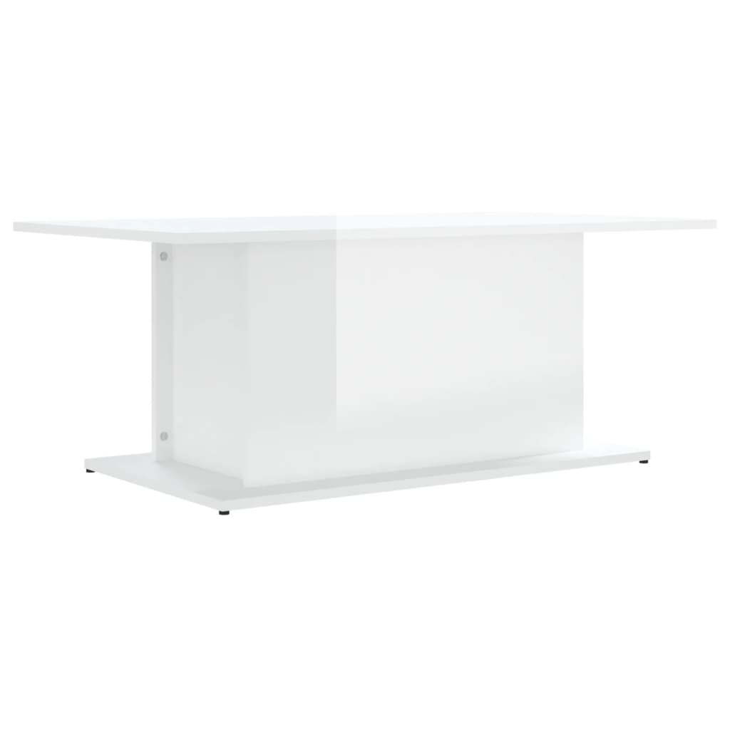 Salongbord høyglans hvit 100x49,5x31 cm konstruert tre