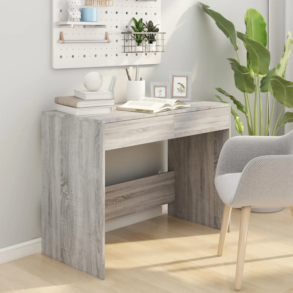 Skrivebord grå sonoma 101x50x76,5 cm konstruert tre
