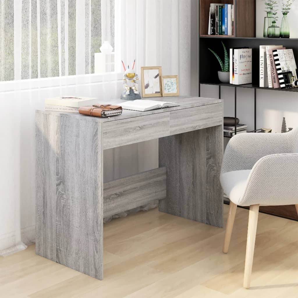 Skrivebord grå sonoma 101x50x76,5 cm konstruert tre