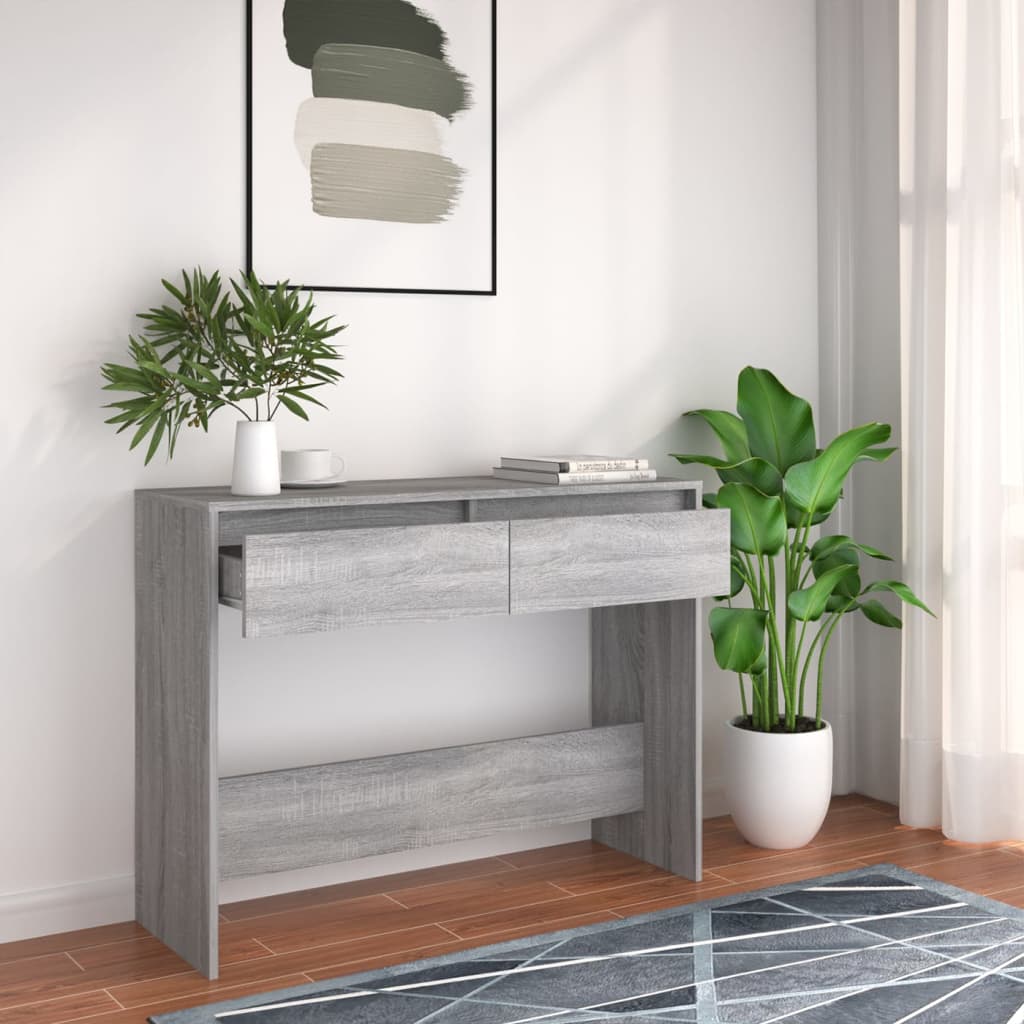 Konsollbord grå sonoma 100x35x76,5 cm konstruert tre