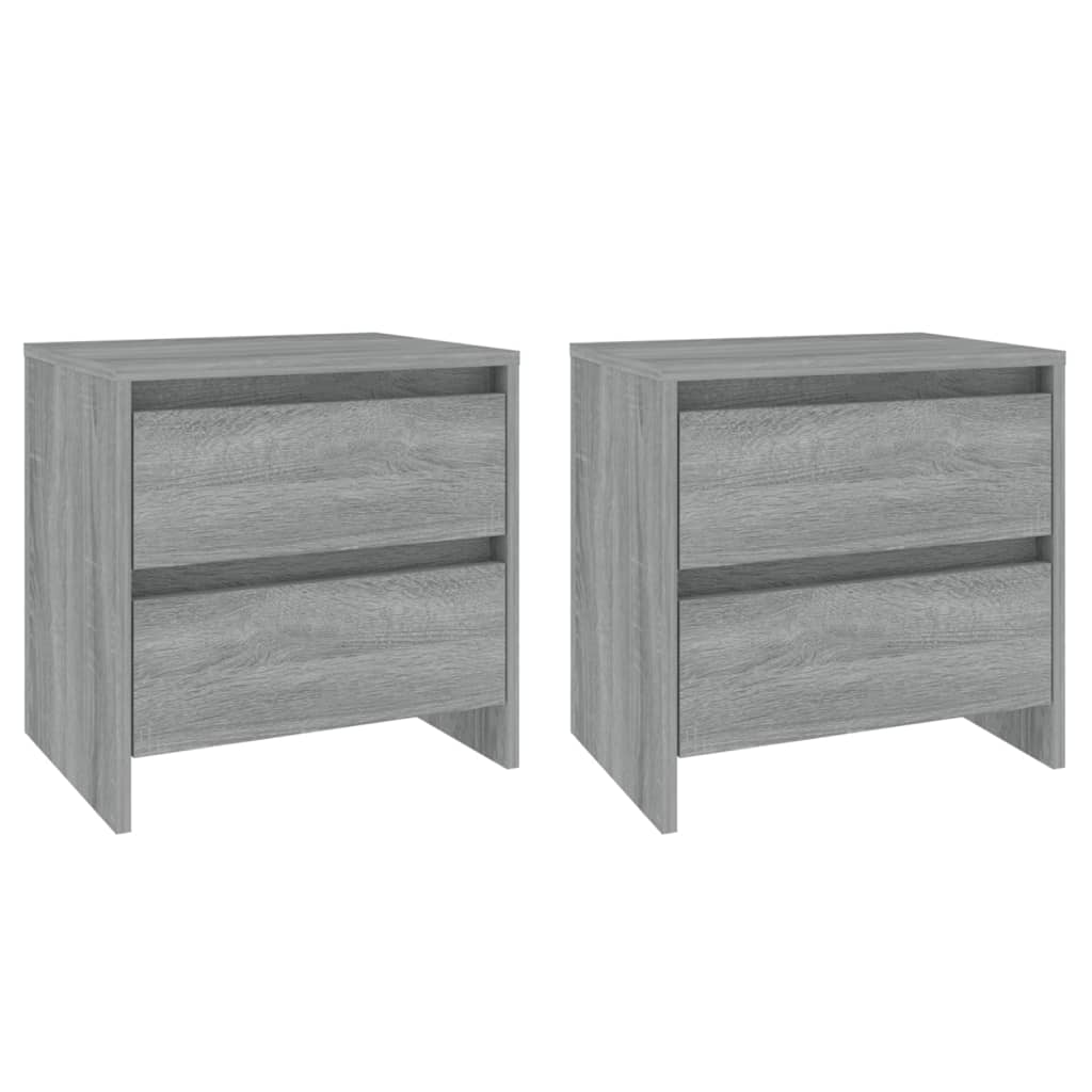 Nattbord 2 stk grå sonoma eik 45x34,5x44,5 cm konstruert tre
