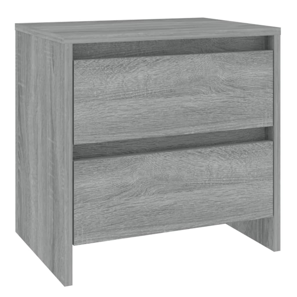Nattbord 2 stk grå sonoma eik 45x34,5x44,5 cm konstruert tre