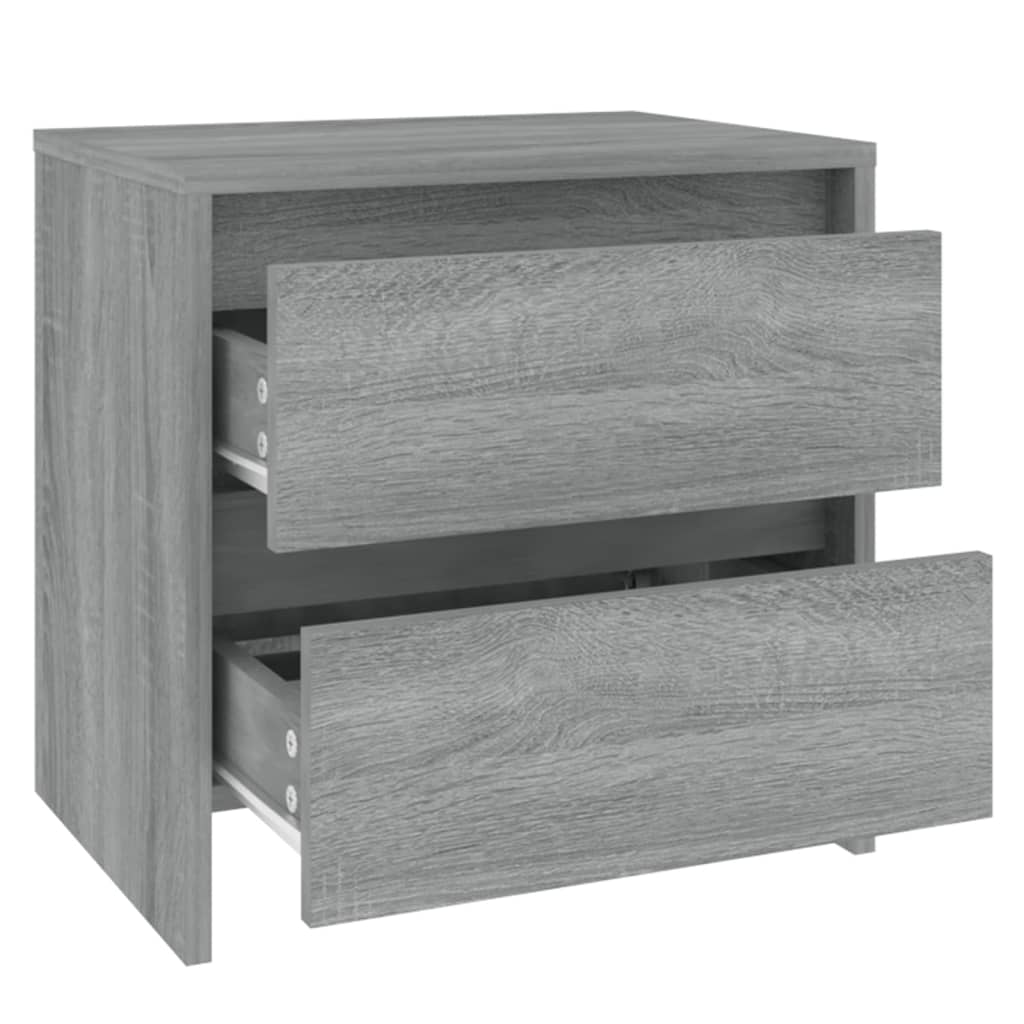 Nattbord 2 stk grå sonoma eik 45x34,5x44,5 cm konstruert tre
