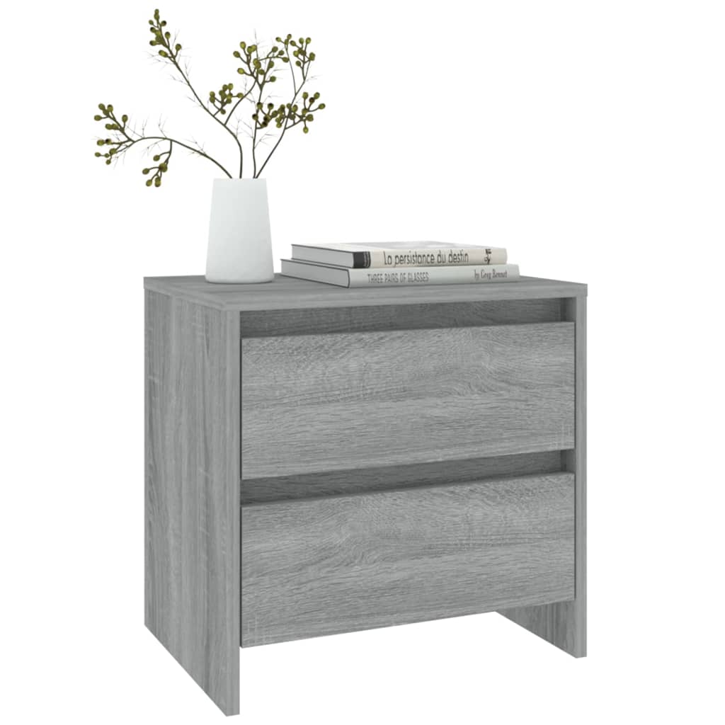 Nattbord 2 stk grå sonoma eik 45x34,5x44,5 cm konstruert tre
